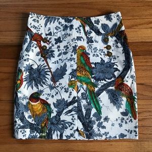🐦 Anthropologie Leifsdottir Parrot Print Skirt